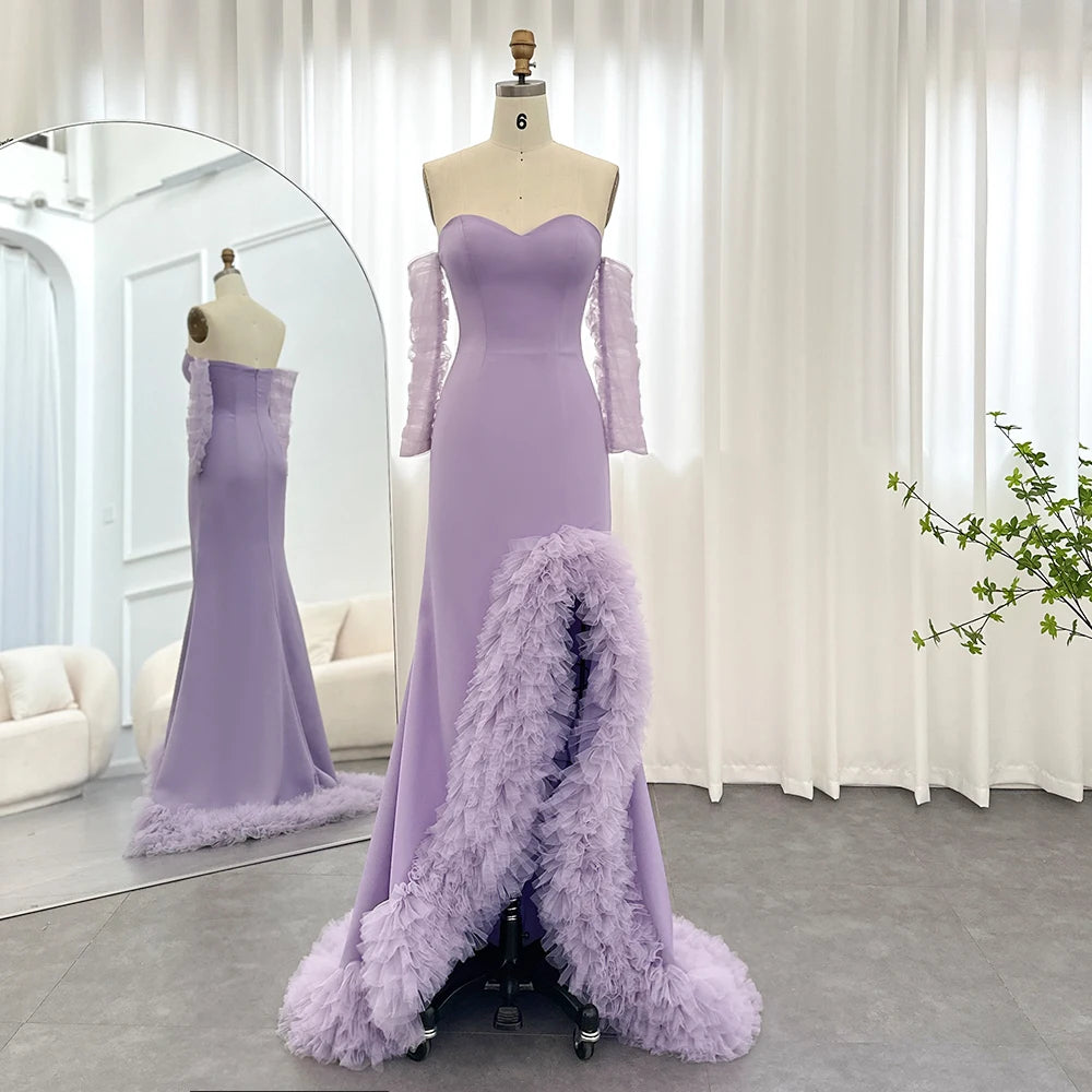 Lilac Floral Digital Print Party Gown main image 0