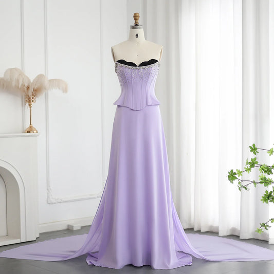 Lilac Two Pieces Evening Dresses for Women