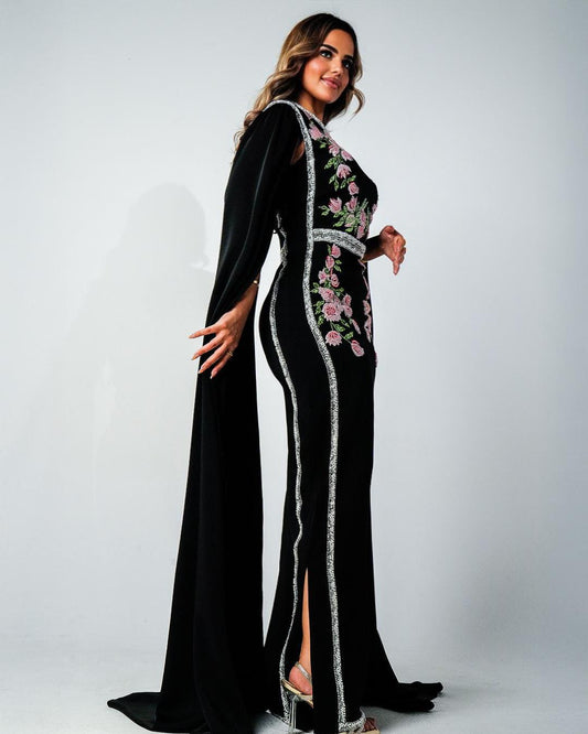 Elegant Evening Dresses with Cape Sleeves