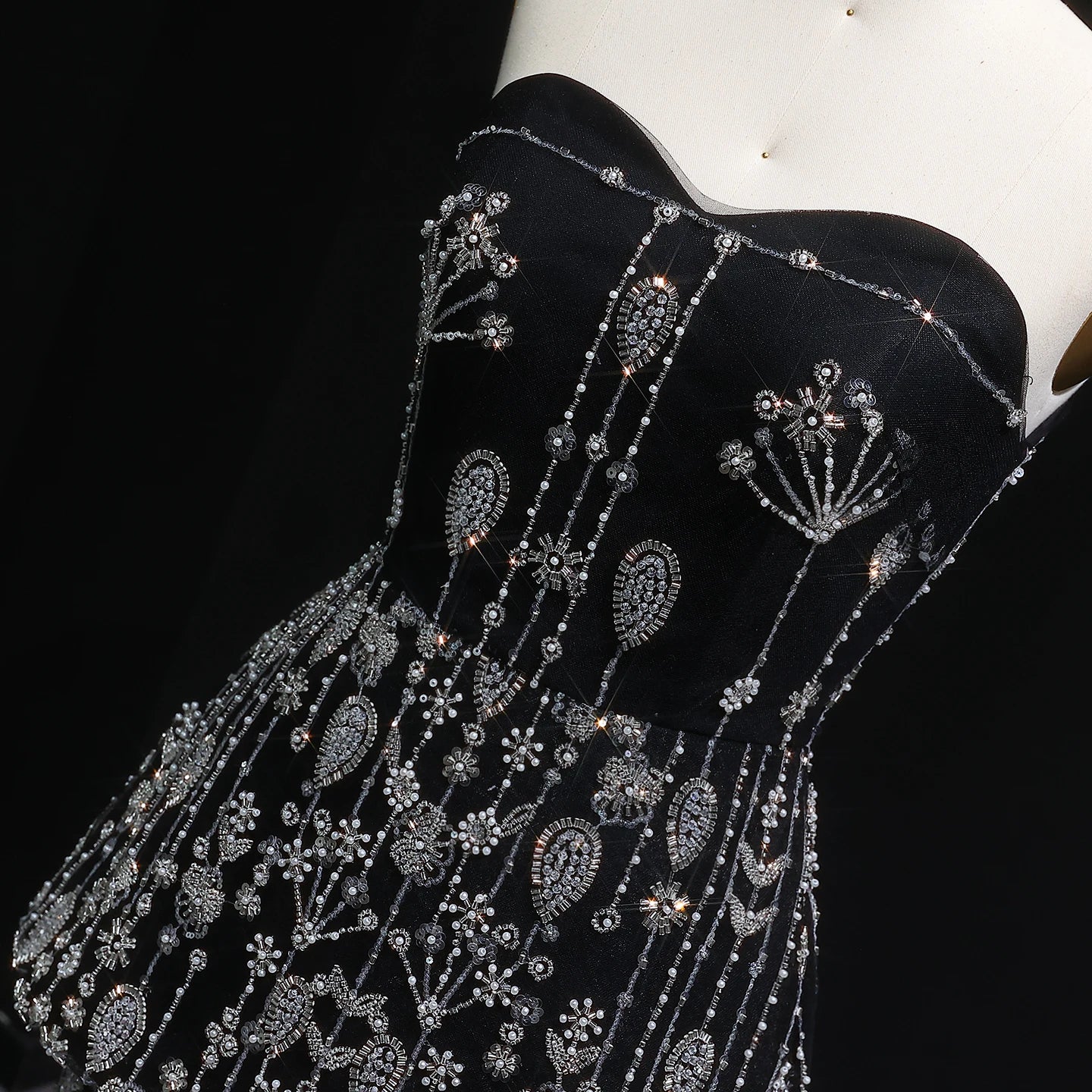 Black Two Pieces Evening Dress 2025 Elegant Sweetheart Long Arabic Women Wedding Party