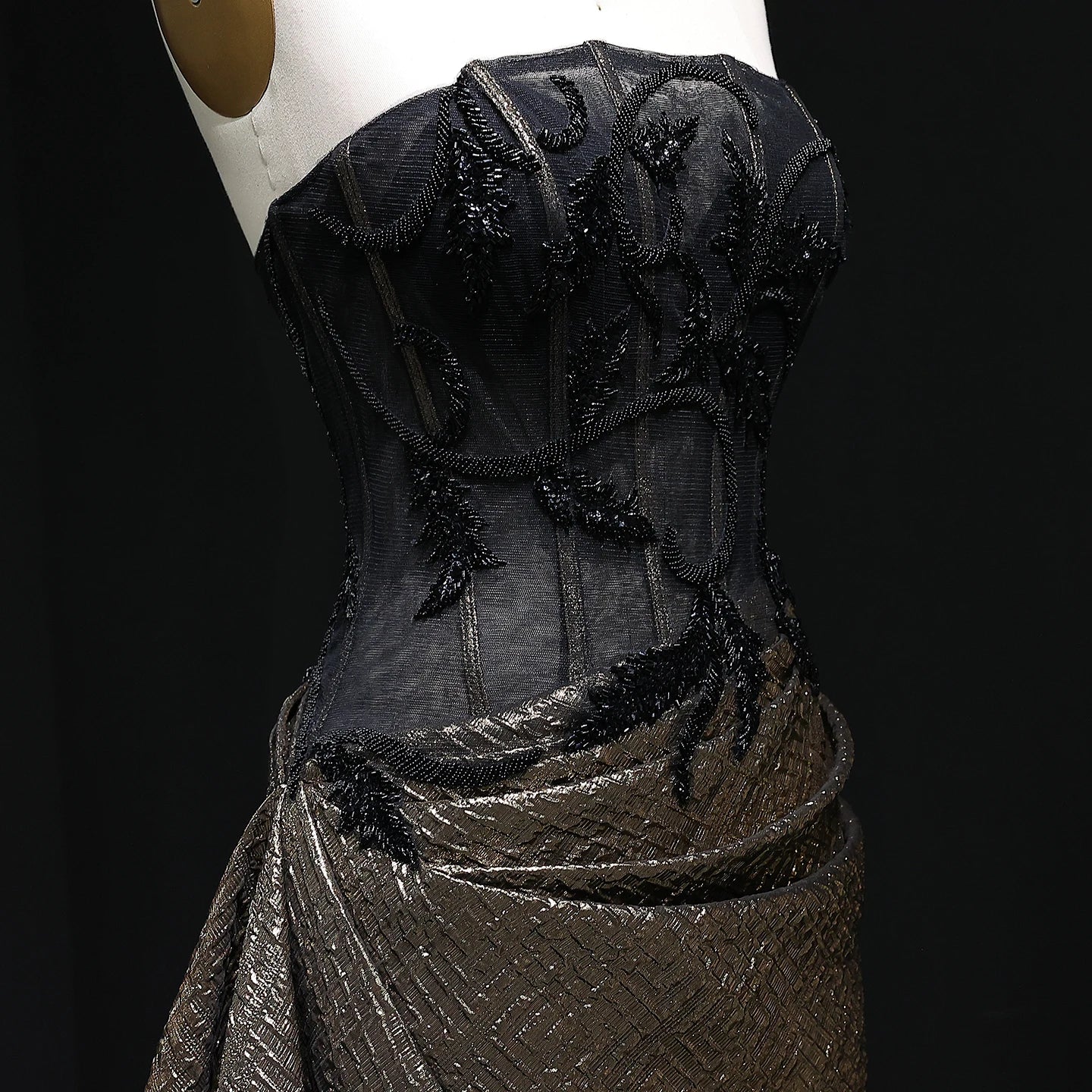 Luxury Long Sequins Evening Dress Strapless Draped High Low Elegant Party Prom Dresses For Women