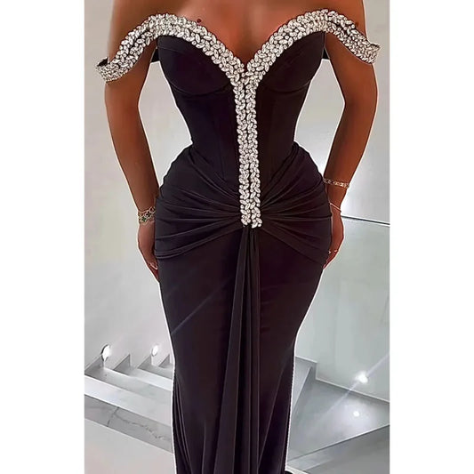 Diamonds Evening Dresses Mermaid Prom Dress 2025 Sexy Court Train Wedding Party