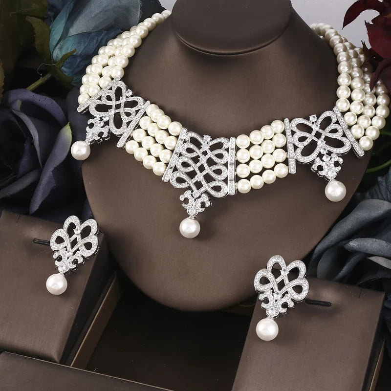 2pcs Bridal Zirconia Full Jewelry Sets For Women Party, Luxury