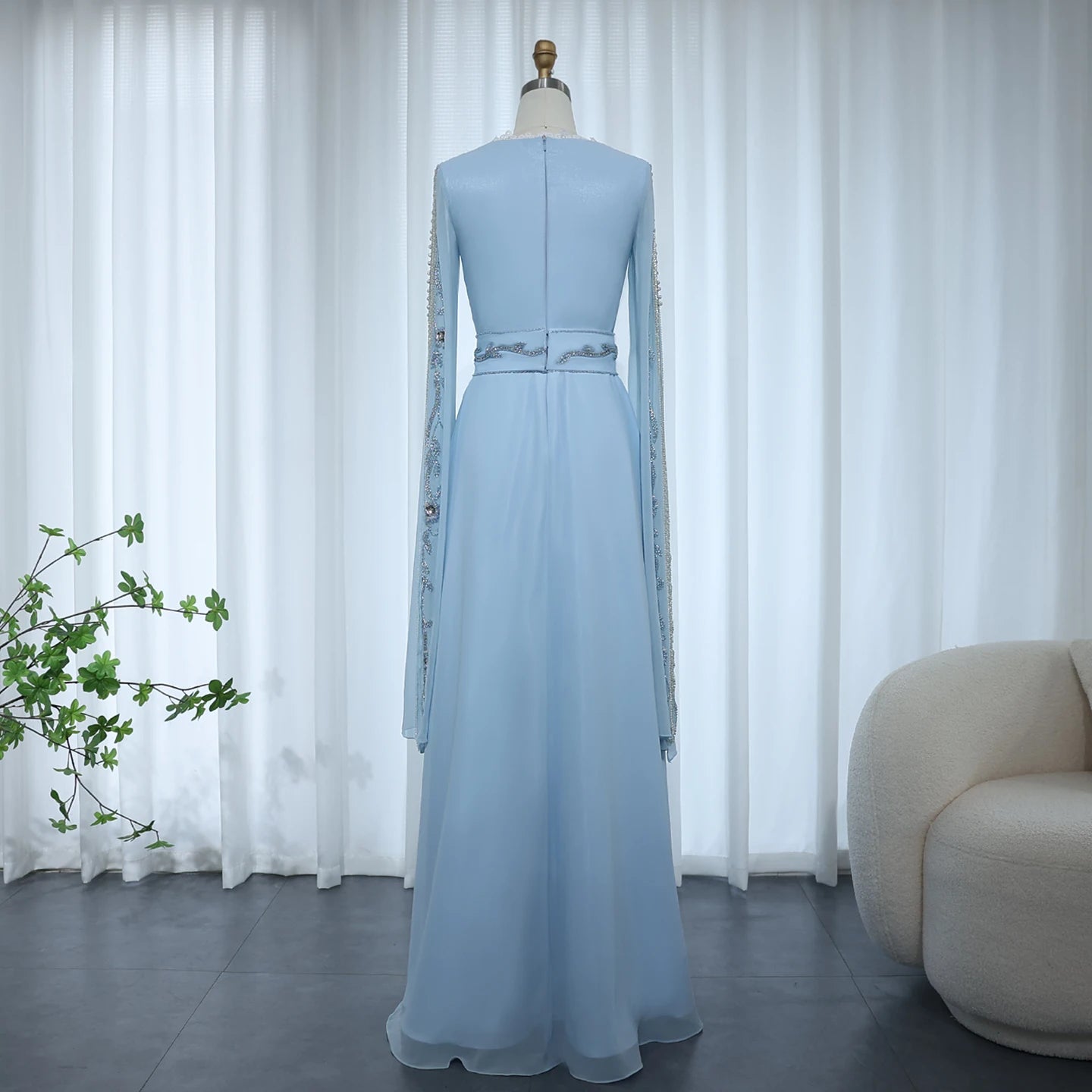 Blue Evening Dresses for Women Wedding Party Elegant Long Sleeves Form lumara store Blue Evening Dresses for Women Wedding Party Elegant Long Sleeves Form lumara store