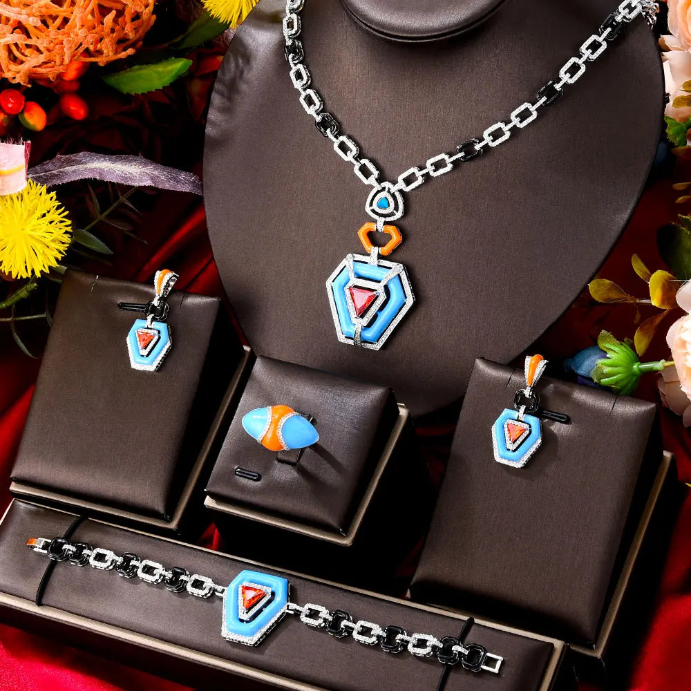 New Fashion Turquoise Bridal Jewelry Set For Women