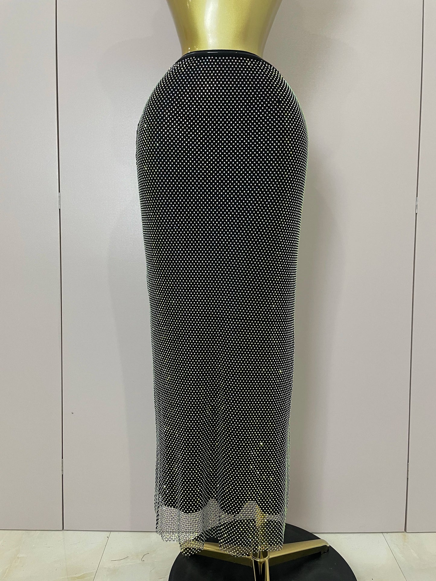 Luxury Birthday Gown High Quality Black Design Sleeveless Diamonds Top And Hot Diamond Skirt Suit Evening Party Dress