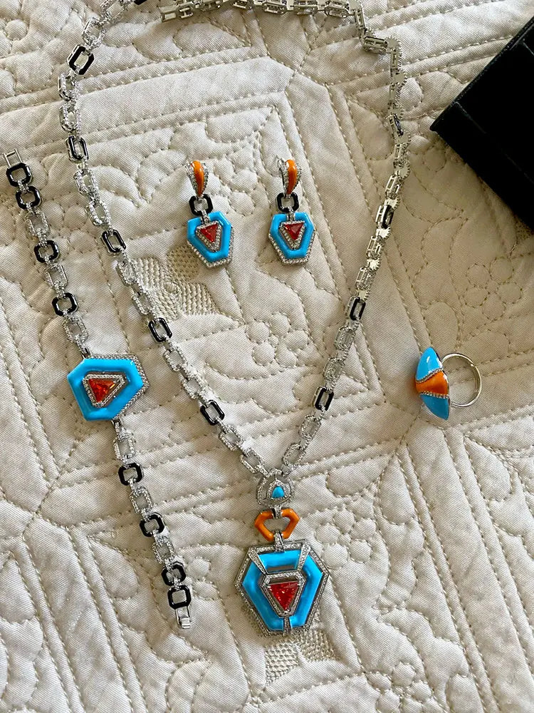 New Fashion Turquoise Bridal Jewelry Set For Women